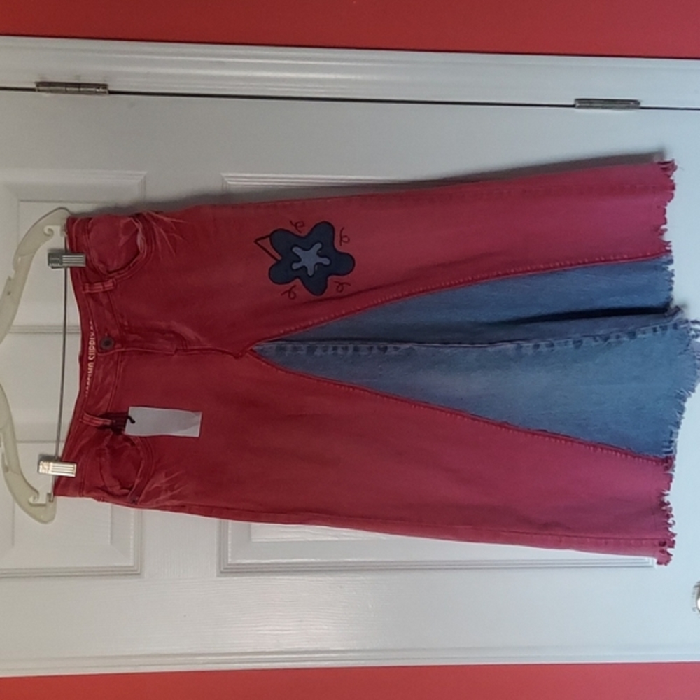 Custom pink Jean skirt